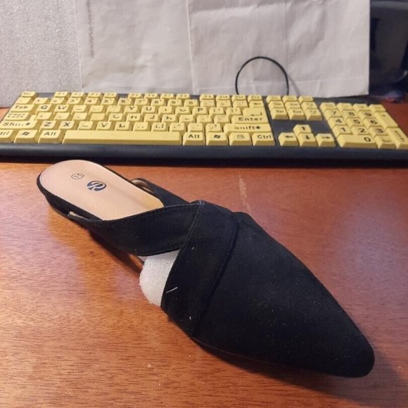 Rekayla Women’s Mules Closed Pointed Toe Backless Loafer Black Sz11 Worn Once - Picture 1 of 6